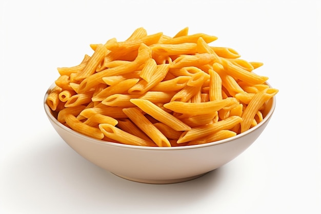 Penne Rigate Pastaon Fond Isolé AI Générative