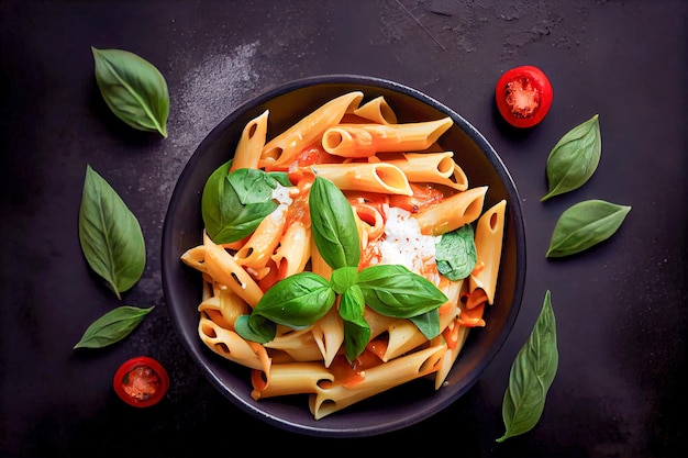 Penne à la sauce tomate AI générative AI générative