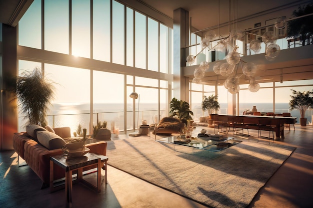 Un penthouse de luxe en bord de mer avec des équipements modernes et un accès privé à la plage