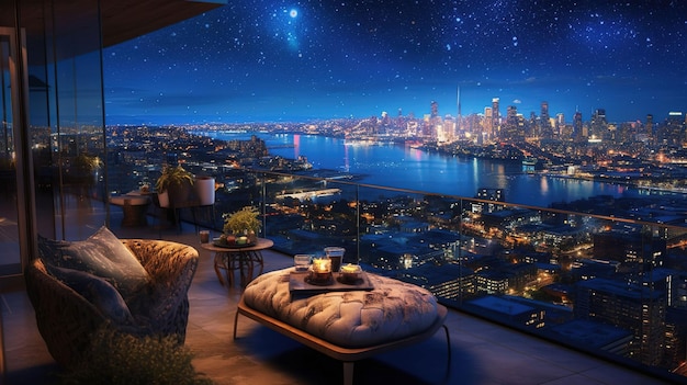 Penthouse avec une vaste terrasse