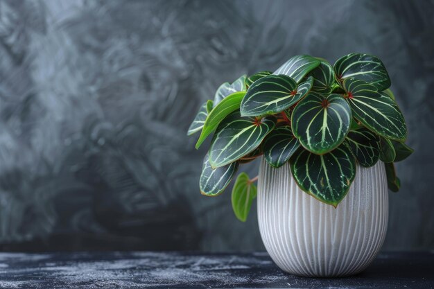 Peperomia dans un pot de fleurs en gros plan Peperomia Macro plante de maison dans un pots de fleurs sur un fond flou