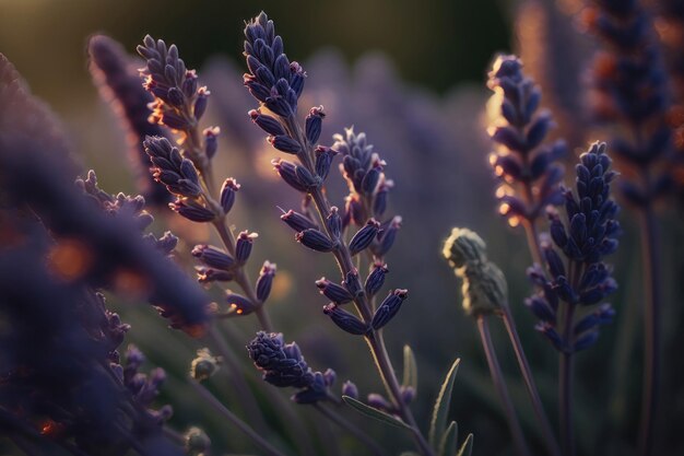 Perdre une photo de fleurs de lavande générées par l'IA