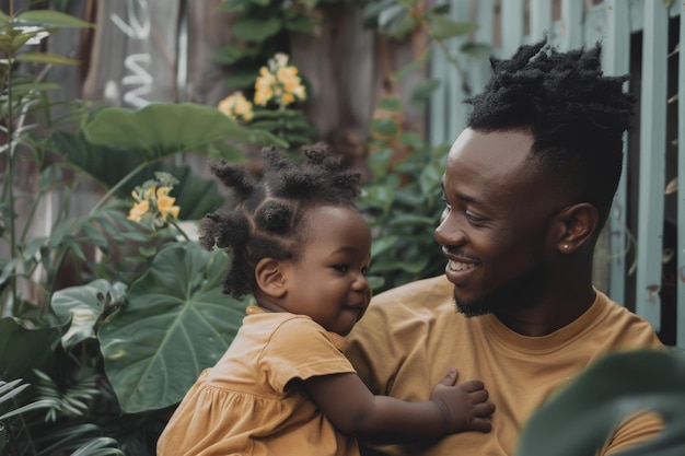 Le père et l'enfant passent du temps ensemble.