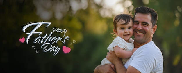 Un père fier tenant sa petite fille.