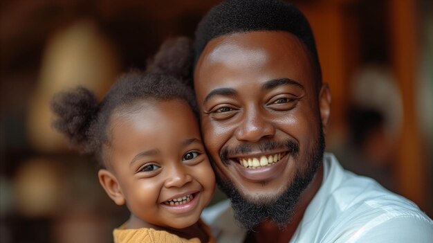 Père et fille souriants bénéficiant d'une étreinte chaleureuse de l'amour familial