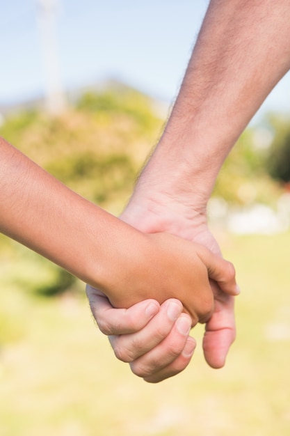 Père et fils à la campagne