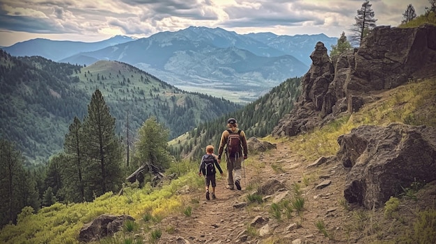 Père et fils039 voyage aventureux randonnée en montagne