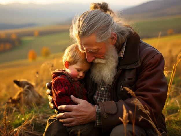 Un père heureux embrassant son enfant, célébrant les joies de la vie et inspirant à vivre pleinement