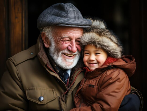 Photo un père heureux embrassant son enfant, célébrant les joies de la vie et inspirant à vivre pleinement