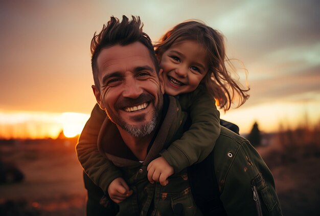 Un père joue avec son enfant.