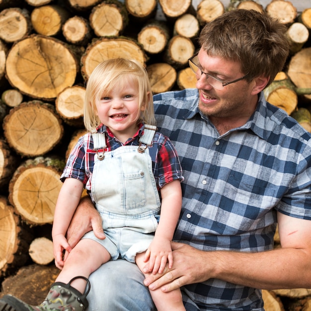 Père Kid Loisirs Tronc de bois de chauffage Concept