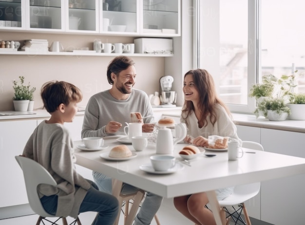 Photo père mangeant avec sa fille