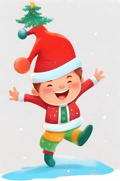 Le Père Noël apporte la joie Un sourire de Noël réconfortant