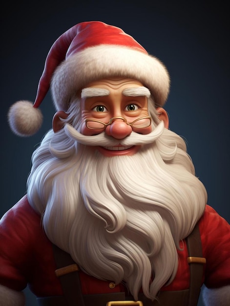 un père Noël avec une barbe et un chapeau.