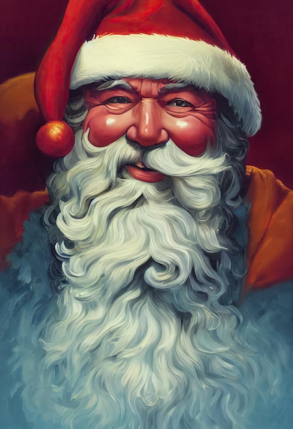 Père Noël dans sa maison souriant et amical illustration générée par l'IA sans référence