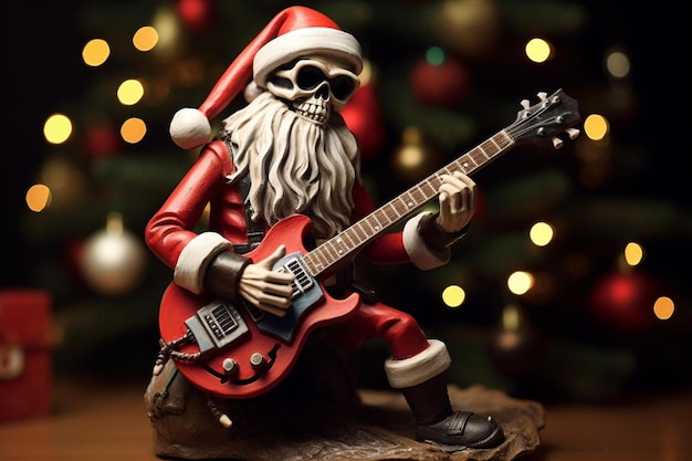 Père Noël avec une guitare par personne
