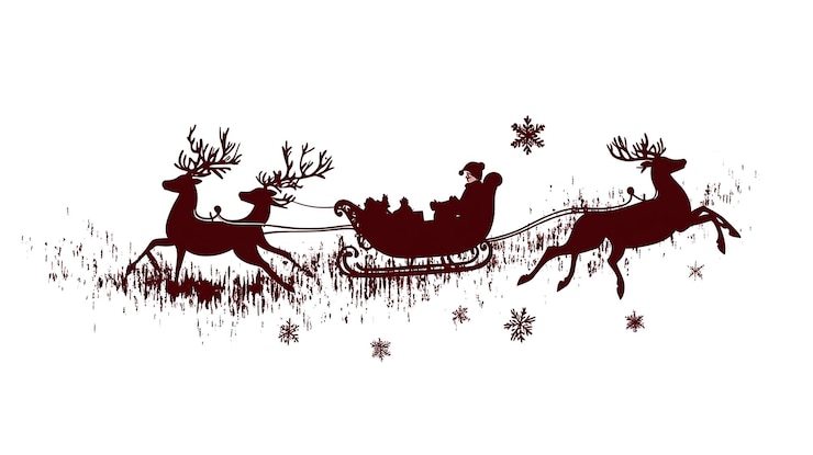 Photo le père noël et les rennes au pays des merveilles d'hiver
