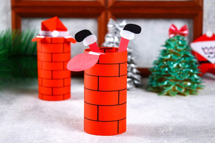 Père Noël en rouleau de papier toilette