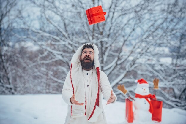 Père Noël souhaite joyeux noël hipster père noël noël et nouvel an joyeux père playin ...