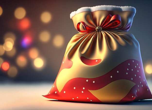 Père Noël et traîneau avec des cadeaux icônes vectorielles 3d