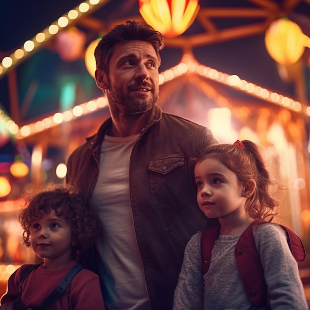 Un père rend ses enfants heureux