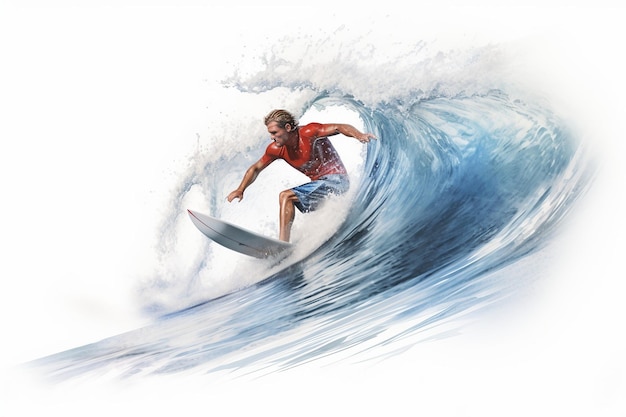 La performance habile d'un surfeur