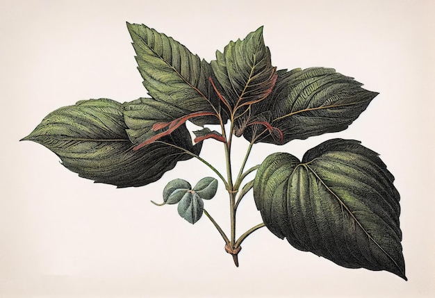 Perilla Illustration Botanique Shiso Plante Médicinale Et Alimentaire Perilla Frutescens Illustration Abstraite AI Générative