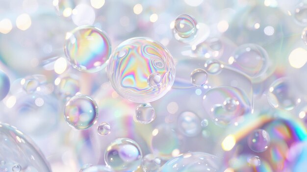 Des perles de gel cosmétique transparentes dans des formes artistiques abstraites