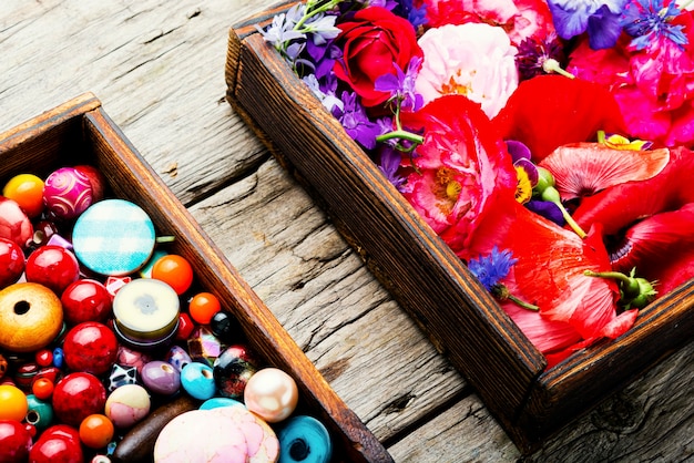 Perles multicolores pour bijouterie, fabrication de bijoux