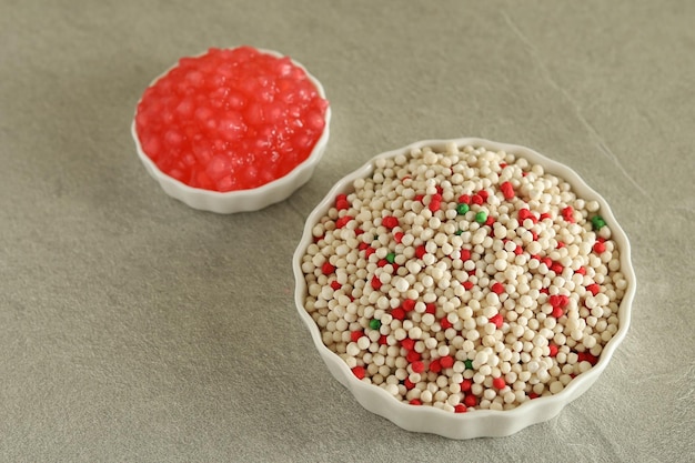 perles de tapioca crues sago ou sagu mutiara ou pacar cina Peut généralement être transformé en bouillie