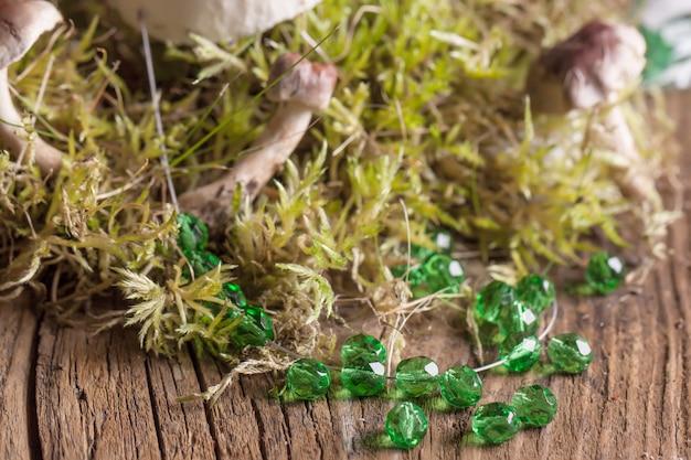 Perles de verre avec de la mousse