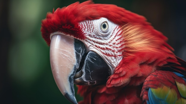 Un perroquet au bec rouge