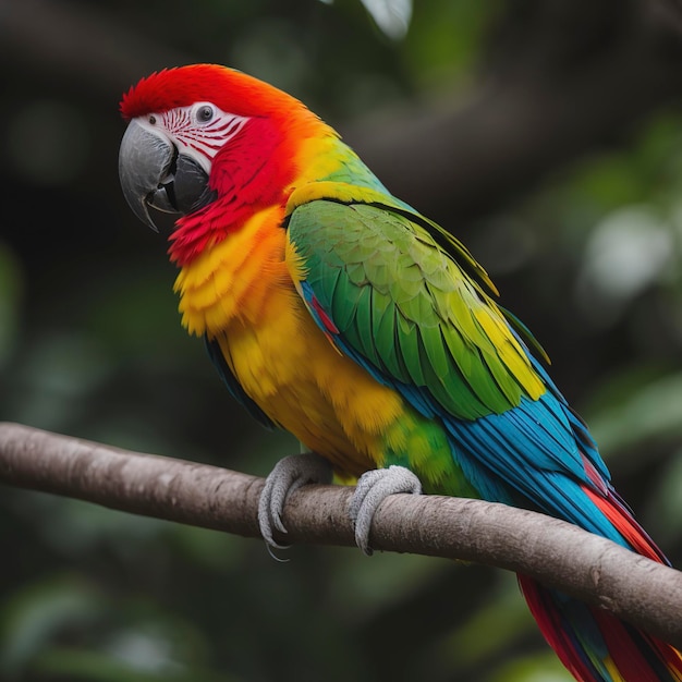 Le perroquet doux et coloré dans la nature verte