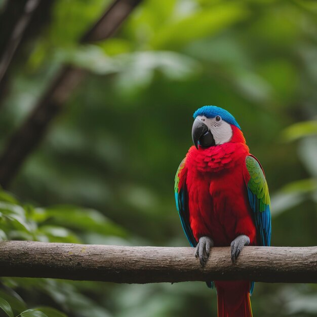 Le perroquet doux et coloré dans la nature verte