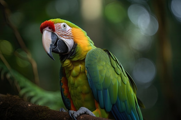 Perroquet exotique dans la forêt tropicale vibrante IA générative