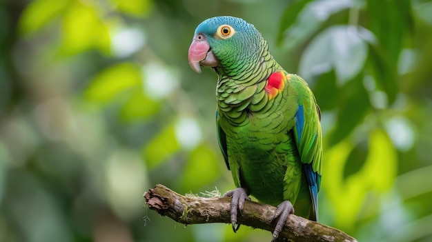 Le perroquet à ongles bleus vibrant perché dans la forêt tropicale