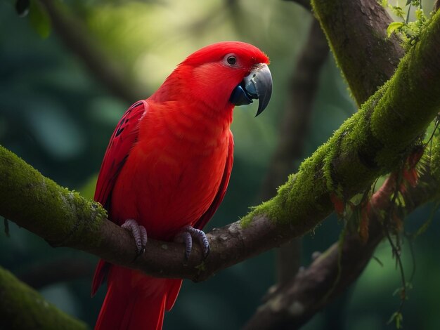 un perroquet rouge génératif Ai