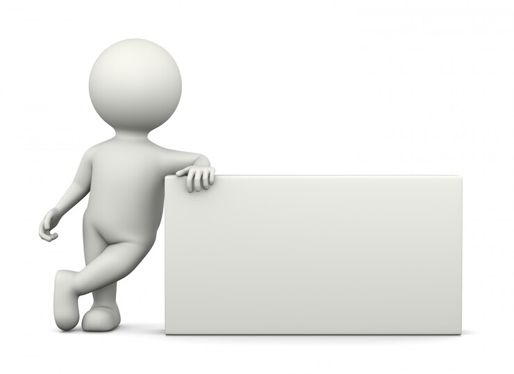 Personnage 3D blanc s'appuyant sur un projet de loi