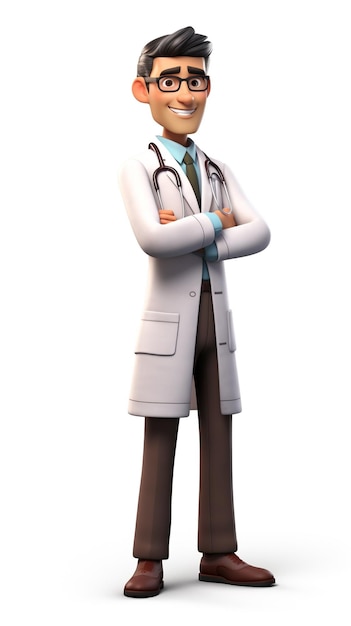 Un personnage 3D Docteur masculin