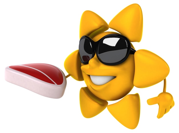 Personnage 3d du soleil