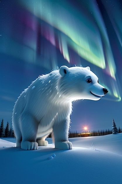 Photo personnage 3d de l'ours polaire