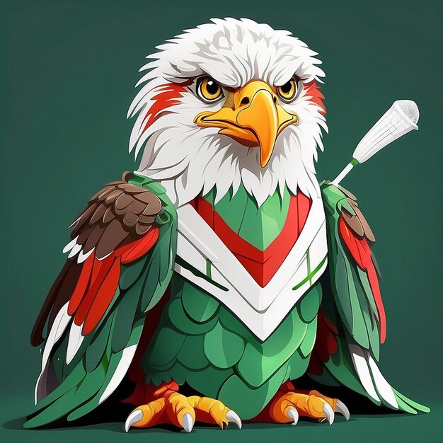 Le personnage de l'aigle de badminton 3D