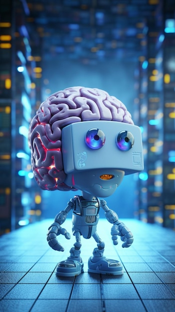 Le personnage d'animation de dessins animés 3D de Pixar Anthro Brain Ai a généré de l'art