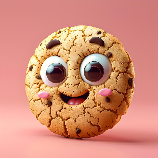 Photo le personnage de biscuit de dessin animé 3d