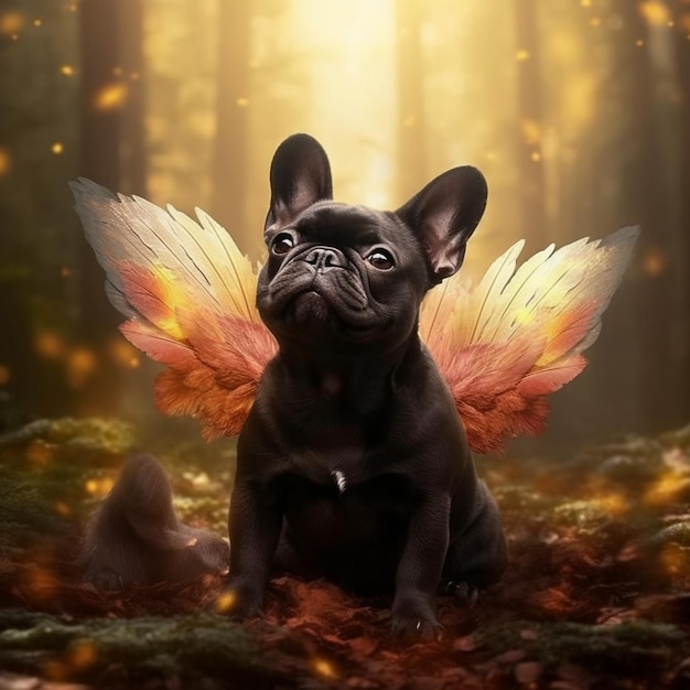 Photo un personnage de bouledogue mignon