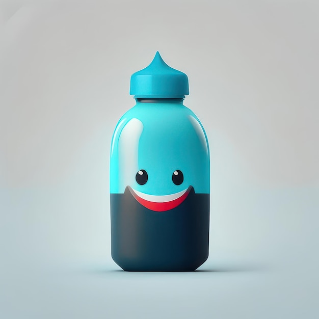 Personnage de bouteille drôle minimaliste IA générative