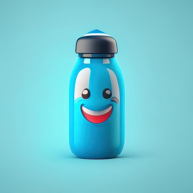 Personnage de bouteille drôle minimaliste IA générative