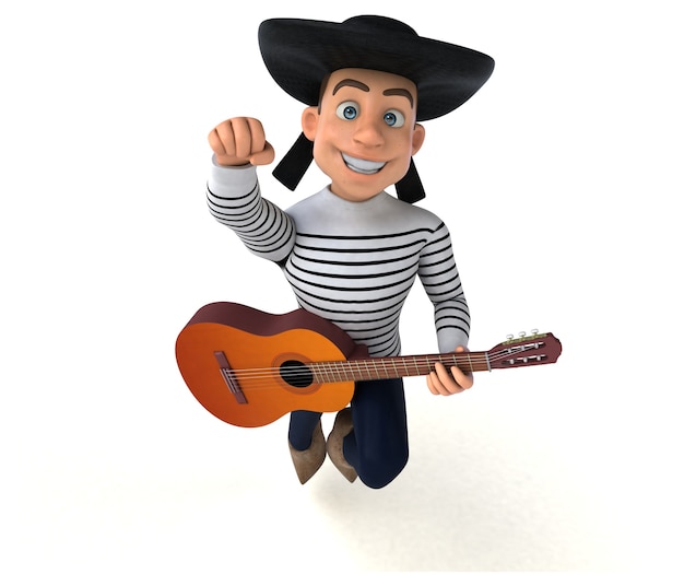 Personnage breton amusant de dessin animé 3d