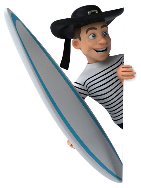 Personnage breton de dessin animé 3d amusant