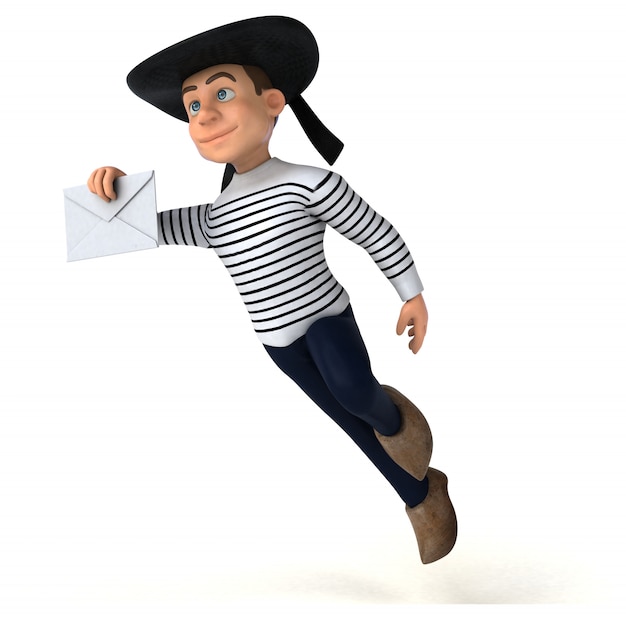 Personnage breton de dessin animé 3d amusant